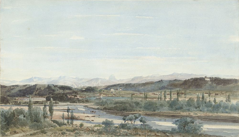 Landschap met een rivierdal in Zuid Frankrijk (1861) by Henri Joseph Harpignies