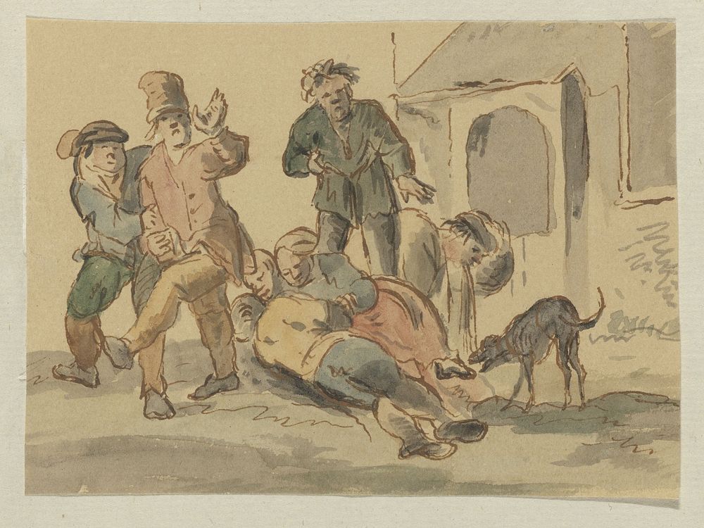 Beschonken gezelschap (c. 1700 - c. 1799) by anonymous