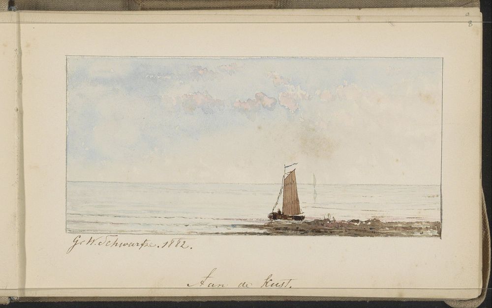 Zeilschip voor een kust (1882) by George Washington Schwartze