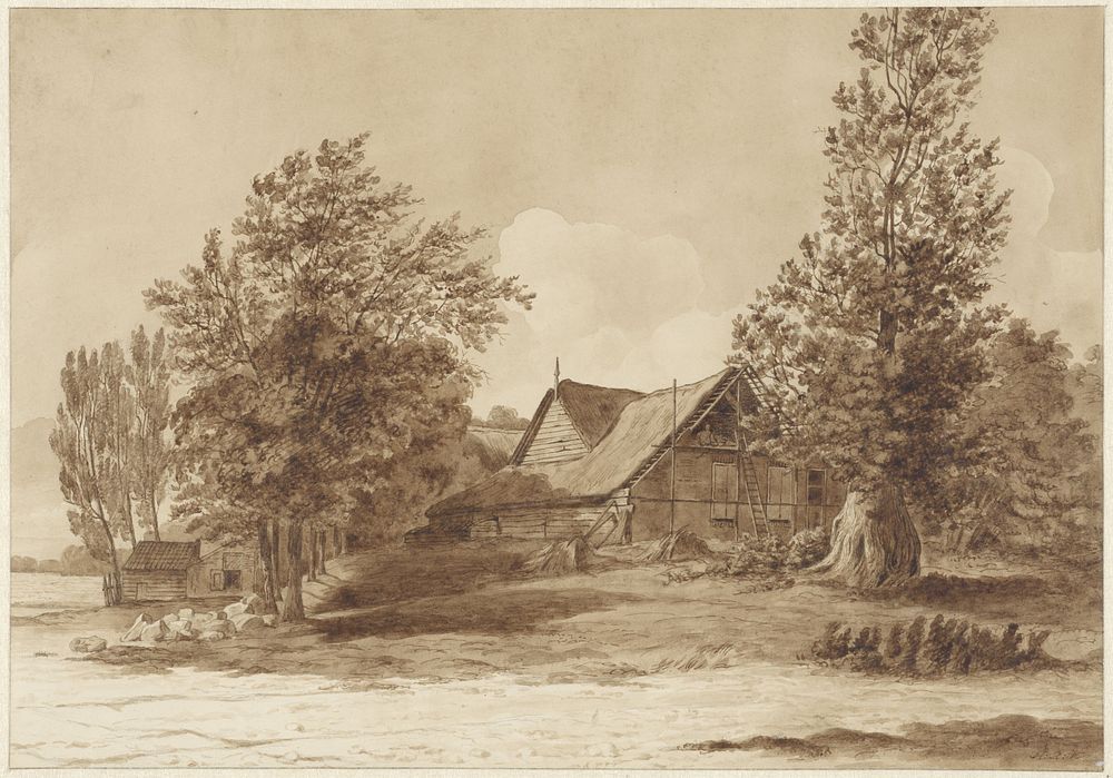 Boerderij bij Hilversum (1860) by Hendrik Abraham Klinkhamer