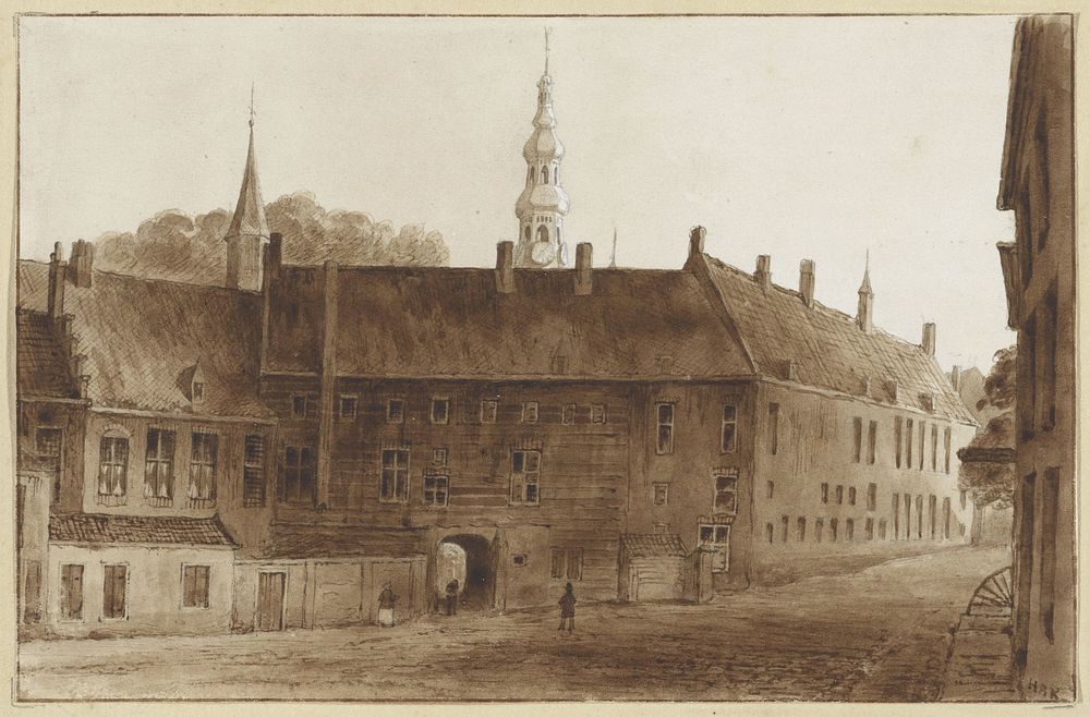 Voorgevel van de Abdij te Middelburg (1853) by Hendrik Abraham Klinkhamer