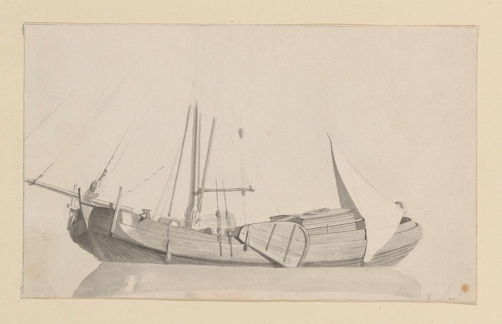 Zeilschip (1820 - 1872) by Hendrik Abraham Klinkhamer