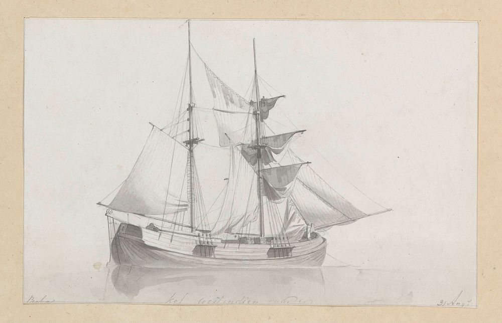 West-Indiëvaarder (1820 - 1872) by Hendrik Abraham Klinkhamer