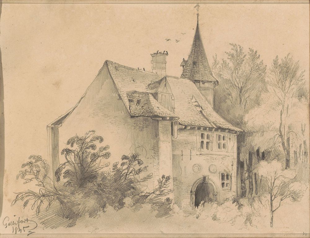 Kerk in Gallifort bij Antwerpen (1845) by Johannes Tavenraat