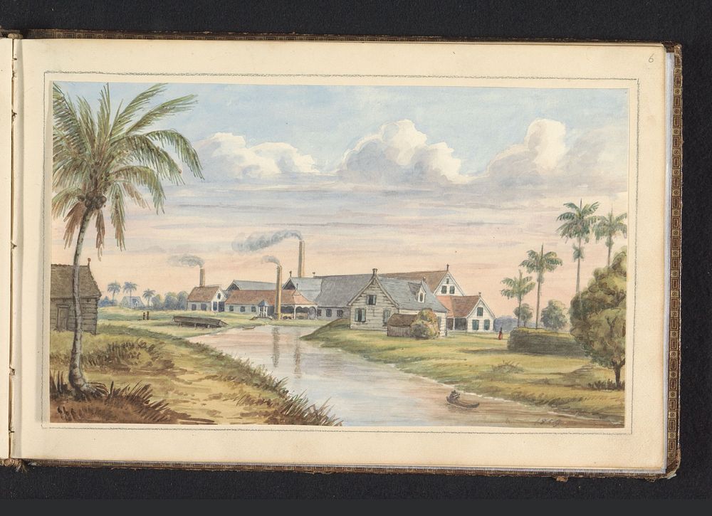 Suikerplantage Visserszorg aan de Commewijne rivier (1859) by Jacob Marius Adriaan Martini van Geffen