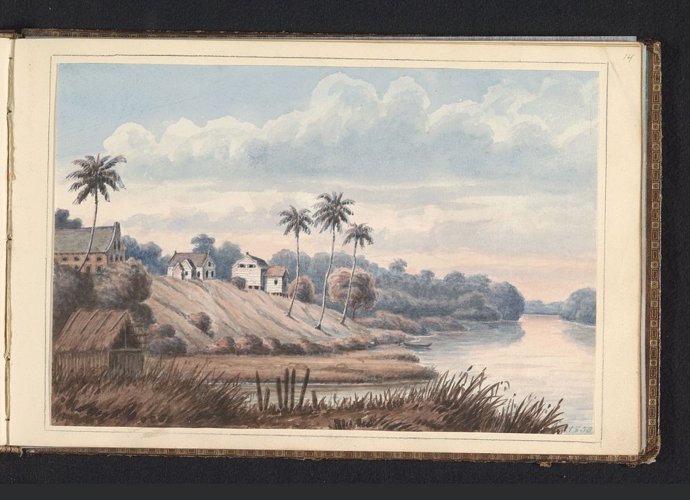 Gezicht op de Jodensavanne aan de Suriname rivier (1850) by Jacob Marius Adriaan Martini van Geffen