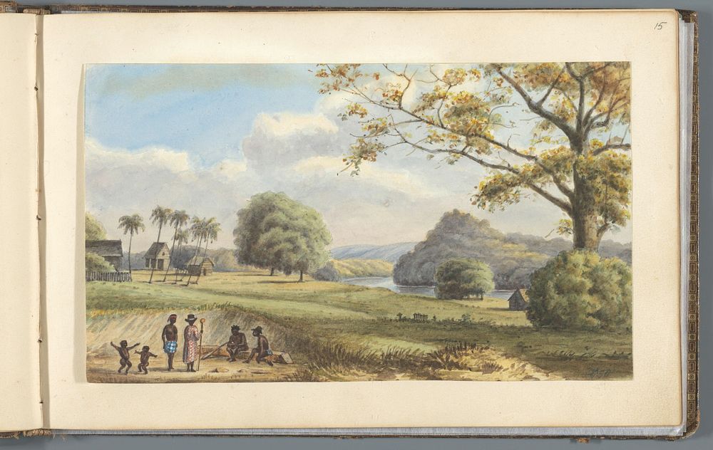 Gezicht op Post Victoria aan de Surinamerivier (1850) by Jacob Marius Adriaan Martini van Geffen