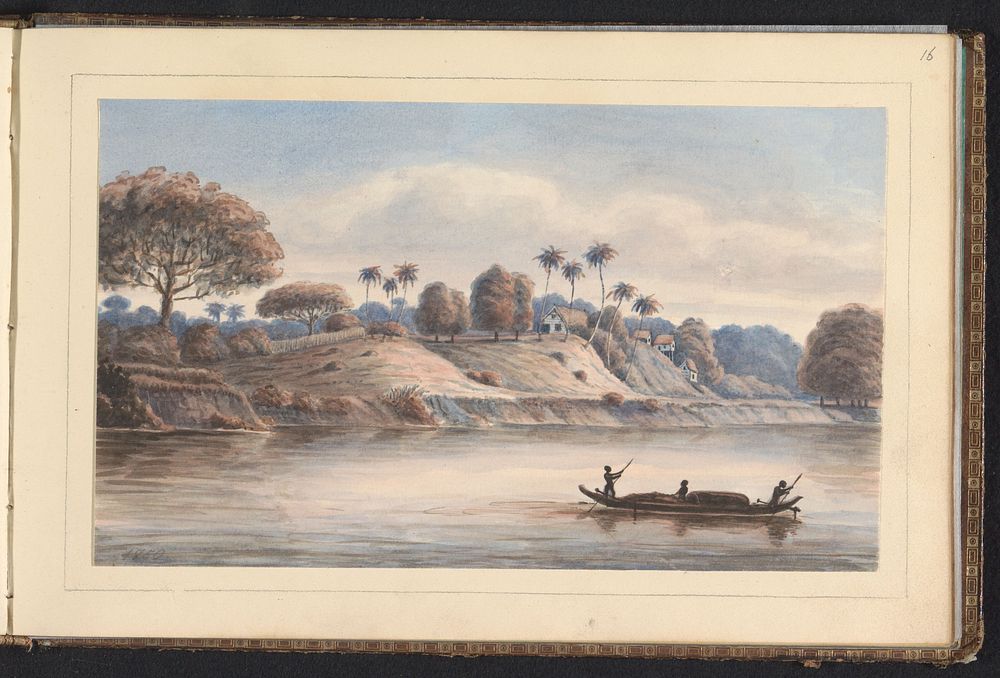 Post Victoria gezien vanaf de Suriname rivier (1850) by Jacob Marius Adriaan Martini van Geffen