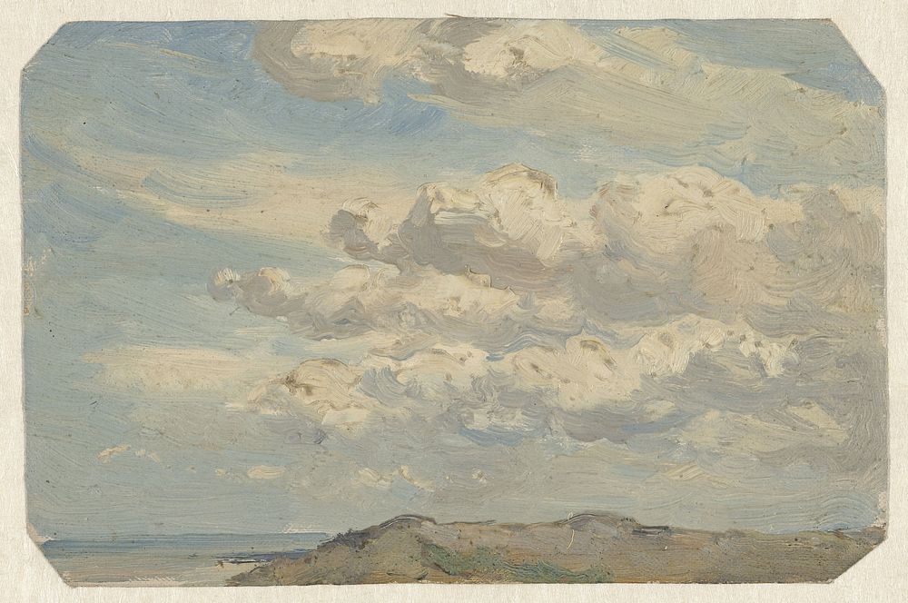 Duintop met links de zee (1835 - 1892) by Jan Willem van Borselen