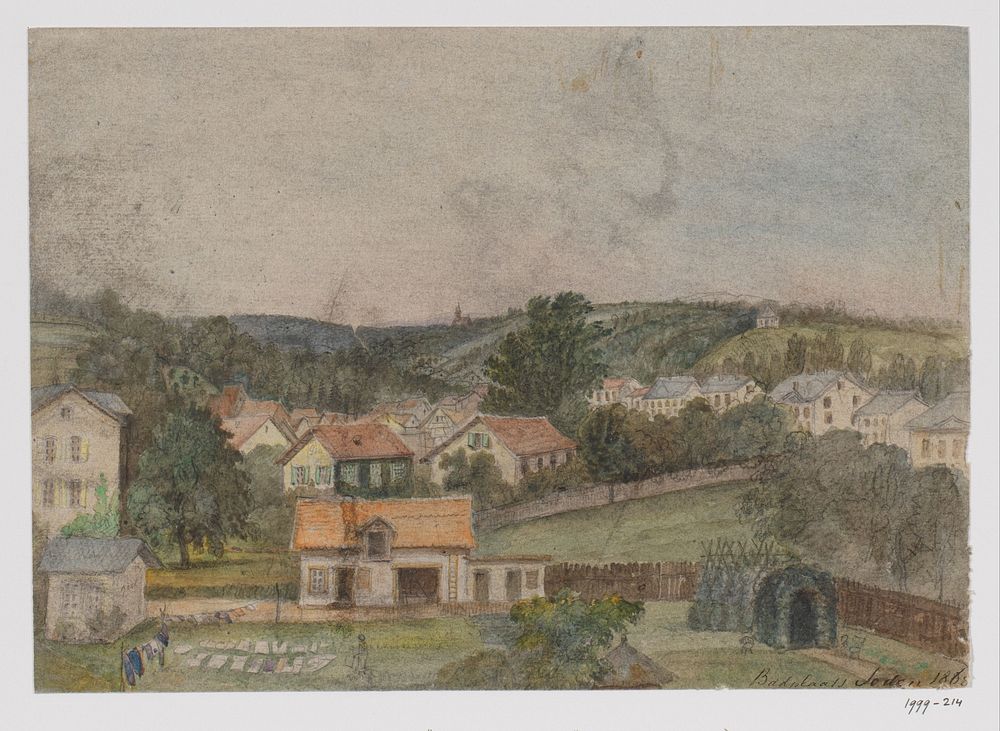 Gezicht op Soden-am-Taunus, Duitsland (1868) by Adrianus Johannes Bik