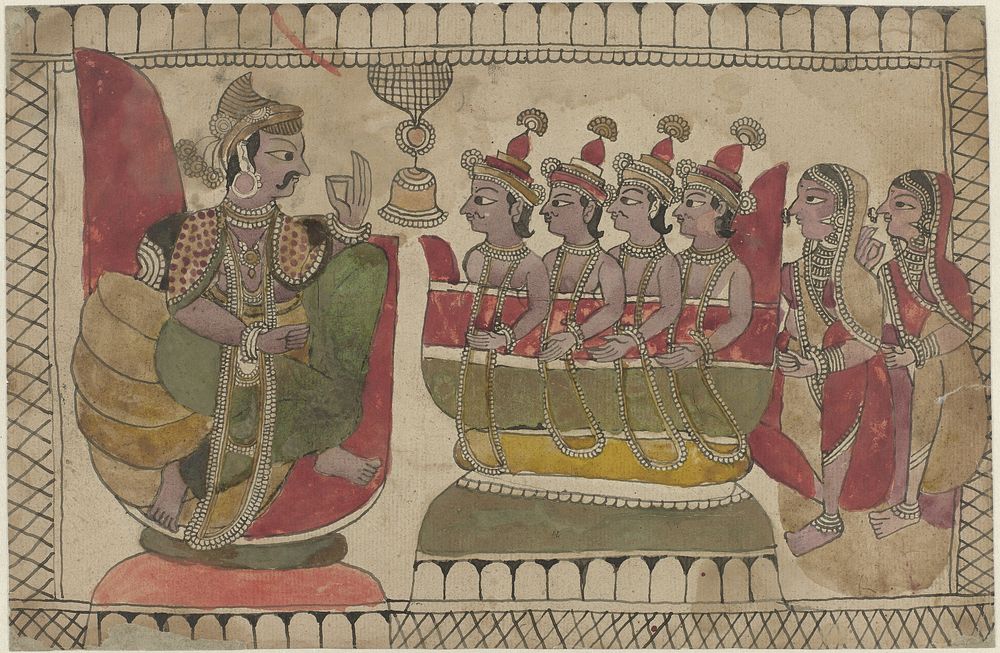 Scène uit de Mahabharata of Ramayana (?) (1800 - 1900) by anonymous