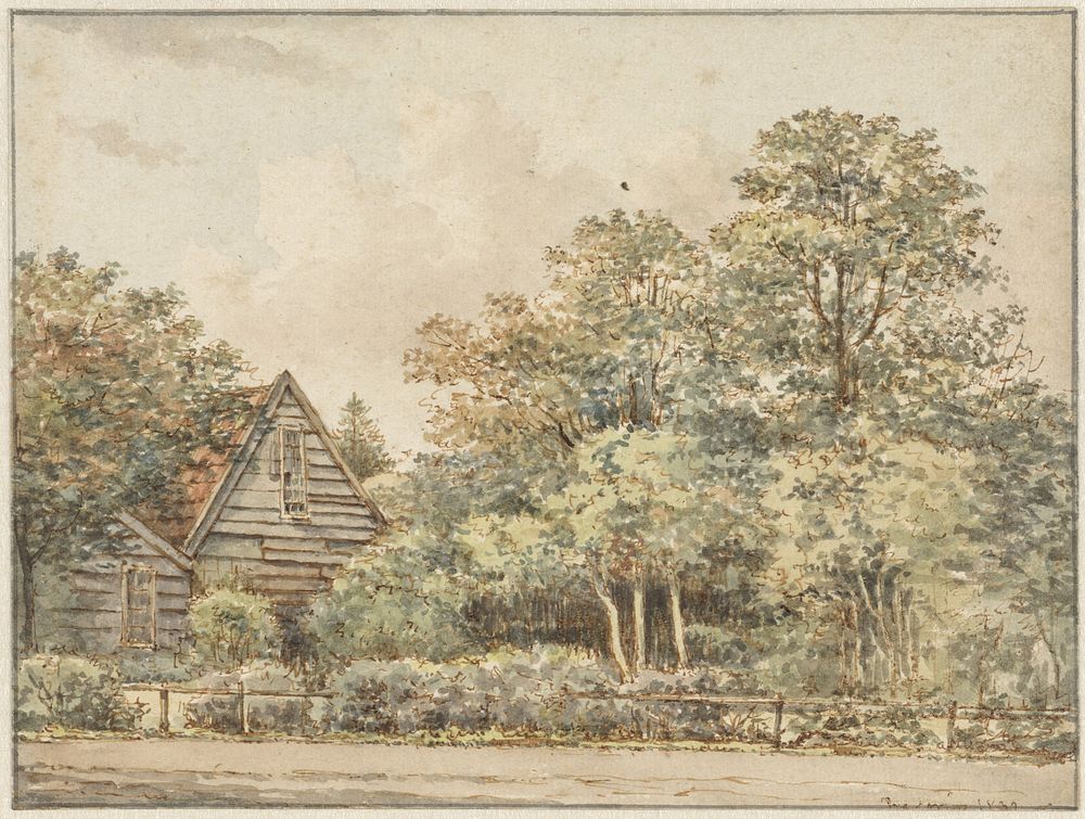 Huis in boomrijke omgeving (1830 - 1839) by Pieter Ernst Hendrik Praetorius