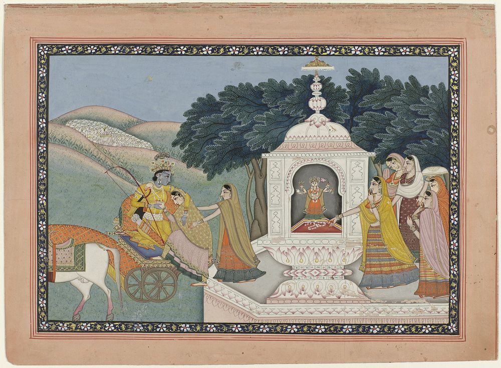 Ontvoering van Rukmini door Krishna (1830 - 1850) by anonymous