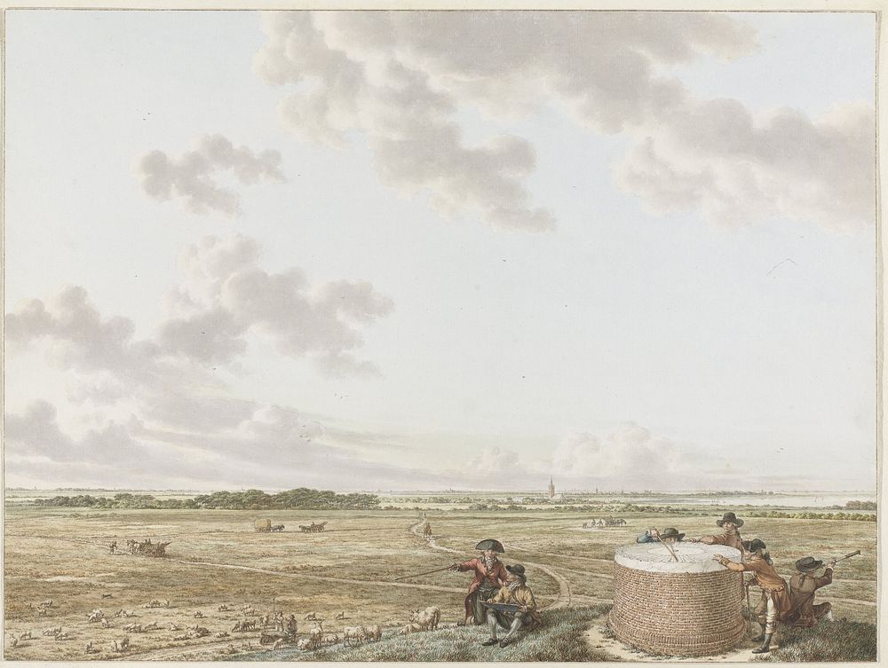 Gezicht van de Tafelberg bij Blaricum, met links Craayloos' Bosch en rechts de 'tafel' (c. 1795) by Jacob Cats 1741 1799