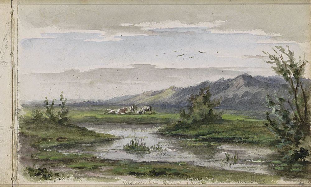 Wieldersche meer te Gelderland (1874 - 1875) by Willem Cornelis Rip