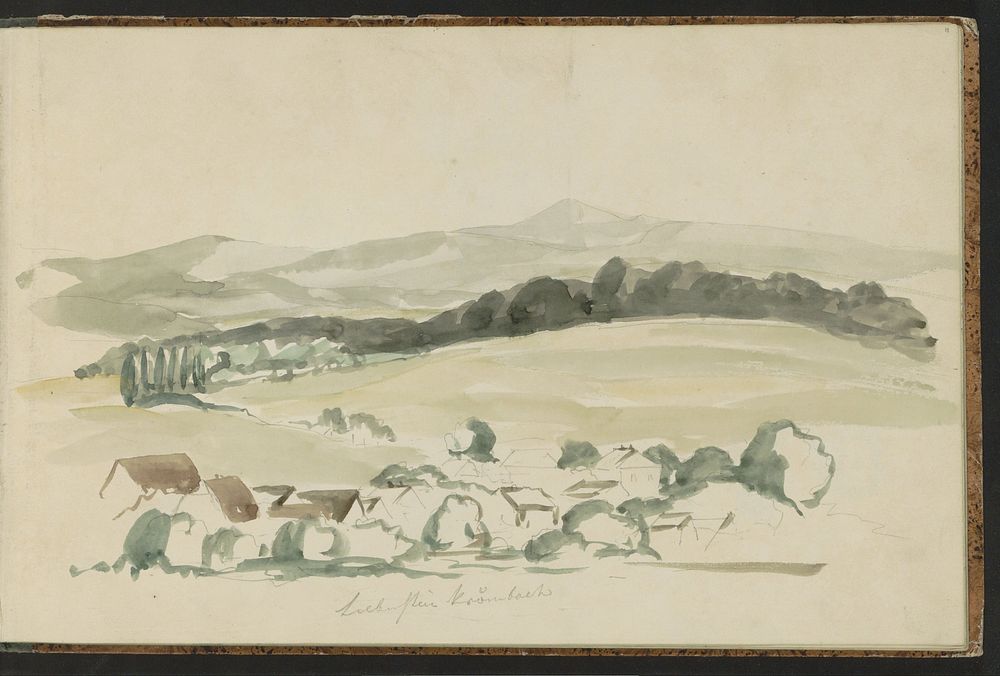 Dorp in een dal bij Liebenstein (1840) by Johannes Tavenraat