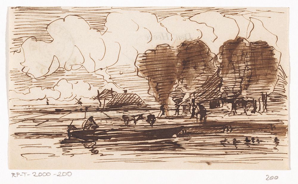 Rivierlandschap (1867) by Johannes Tavenraat