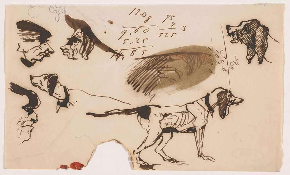 Jachthonden en koppen (1840 - 1880) by Johannes Tavenraat