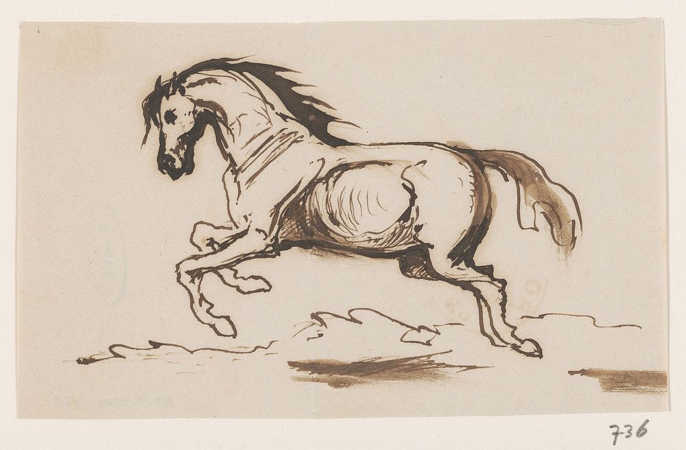 Paard (1840 - 1880) by Johannes Tavenraat