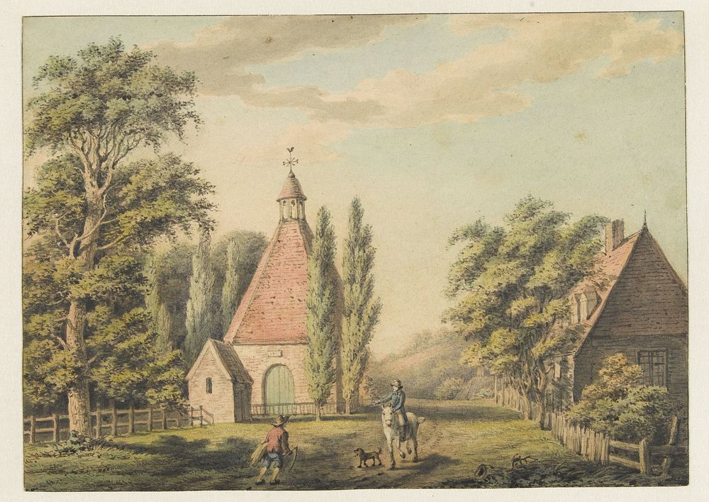 Gezicht op New Utrecht, Long Island, Amerika (1806) by Cornelis Apostool