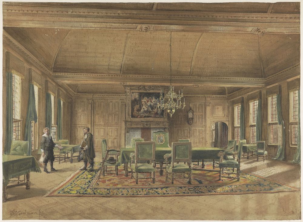 De Gedeputeerdenraad in het Provinciehuis te Groningen (1851 - 1927) by Johan Paul Constantinus Grolman