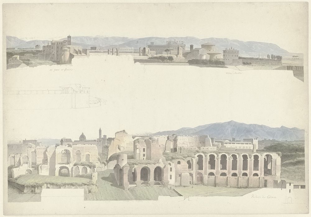S. Giovanni e Paolo, the Villa Mattei and the Imperial Palaces (c. 1809 - c. 1812) by Josephus Augustus Knip
