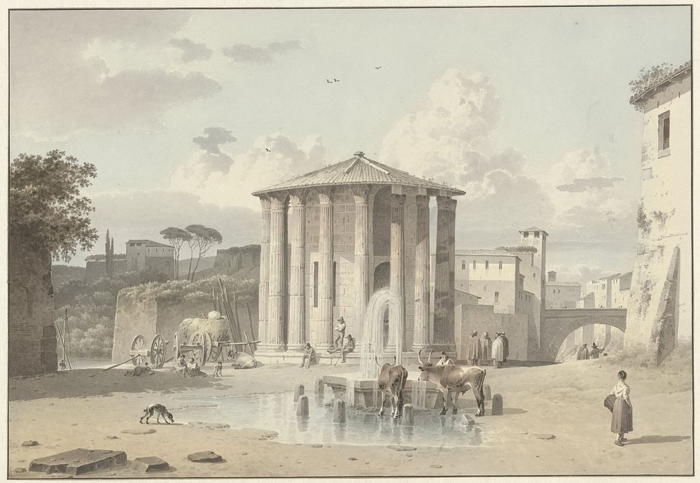 The Temple of Vesta in Rome (c. 1809 - c. 1812) by Josephus Augustus Knip