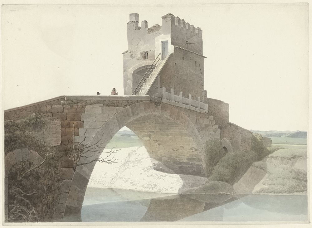 The Ponte Salario, near Rome (c. 1809 - c. 1812) by Josephus Augustus Knip