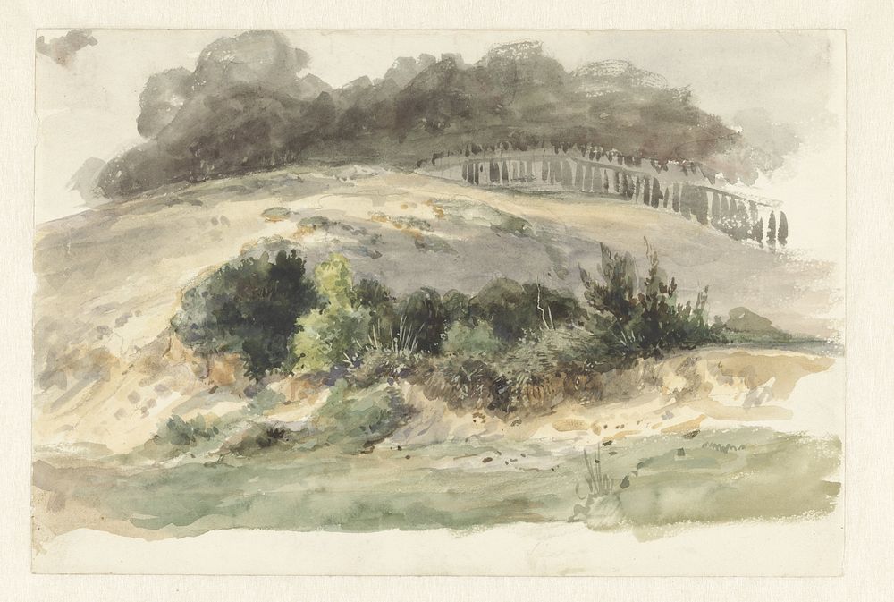 Heuvelachtig landschap (1825 - 1873) by Pierre Louis Dubourcq