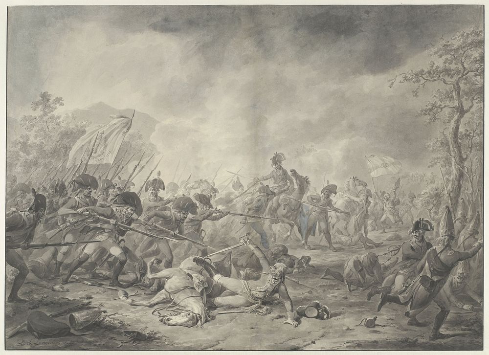 Gevangenneming van de Russische generaal Hermann tijdens de slag bij Bergen, 1799 (c. 1799 - c. 1805) by Dirk Langendijk