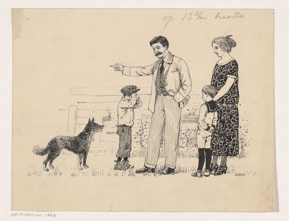 Man wijst een jongen terecht (c. 1915 - c. 1935) by D Viel