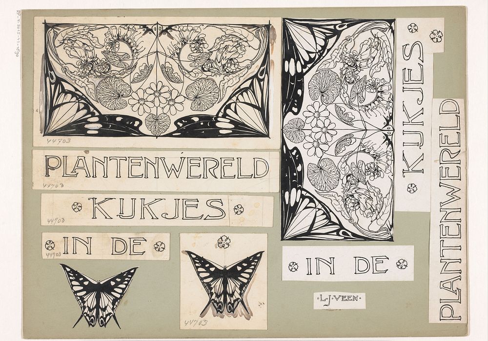 Bandontwerp en illustraties voor: Emilie C. Knappert, Kijkjes in de plantenwereld, 1893 (in or before 1893) by Willem…