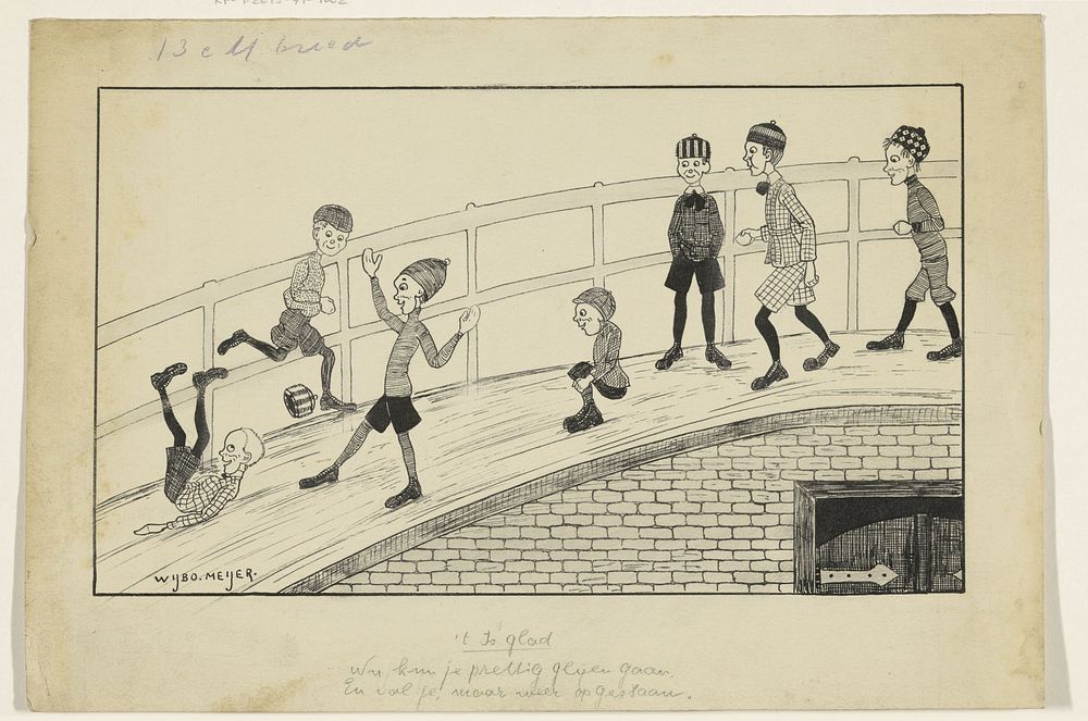 Glijdende jongens op een pad (1895 - 1942) by Wybo Meijer