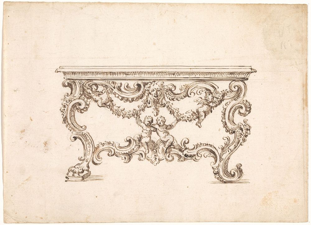 Ontwerp voor wandtafel (c. 1700 - c. 1725) by anonymous