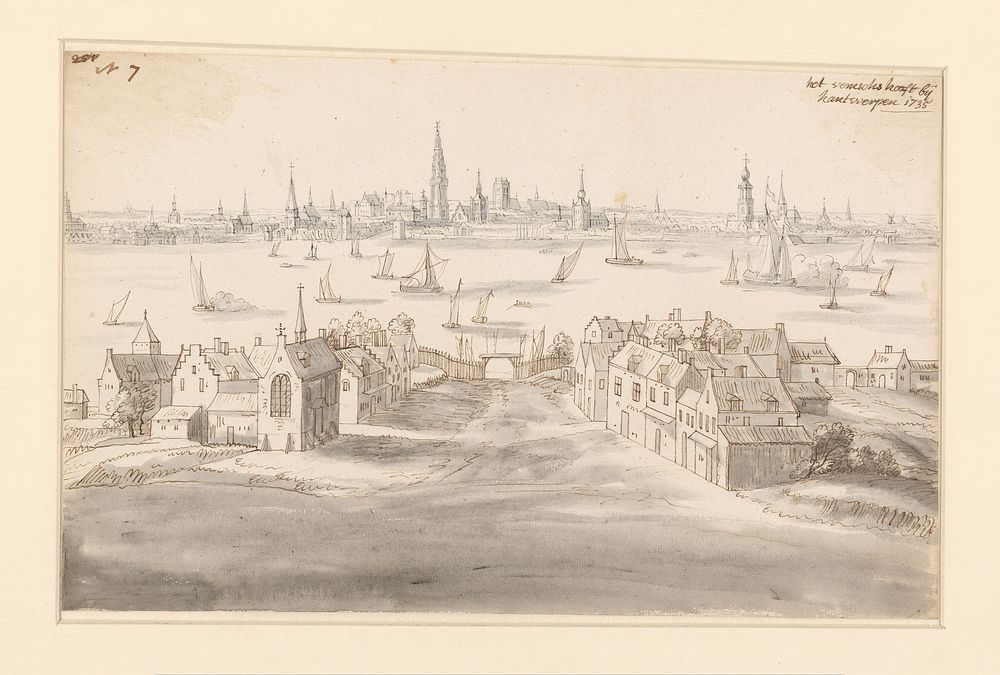 Gezicht op Antwerpen (1735) by anonymous