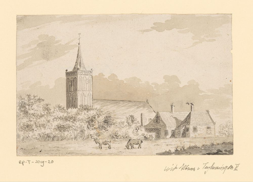Gezicht op Castricum (1750 - 1850) by anonymous
