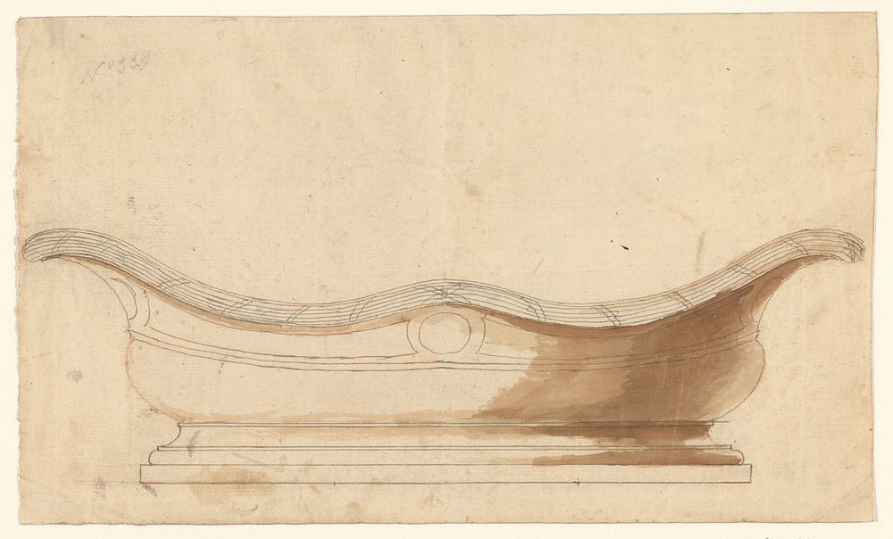 Ontwerp voor een schaal (vooraanzicht) (c. 1740 - c. 1760) by anonymous