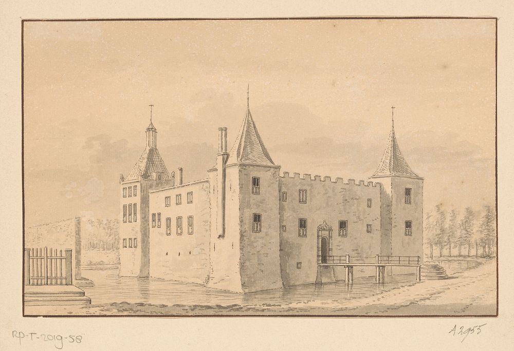 Gezicht op slot Ilpenstein in de Purmer (1700 - 1799) by anonymous