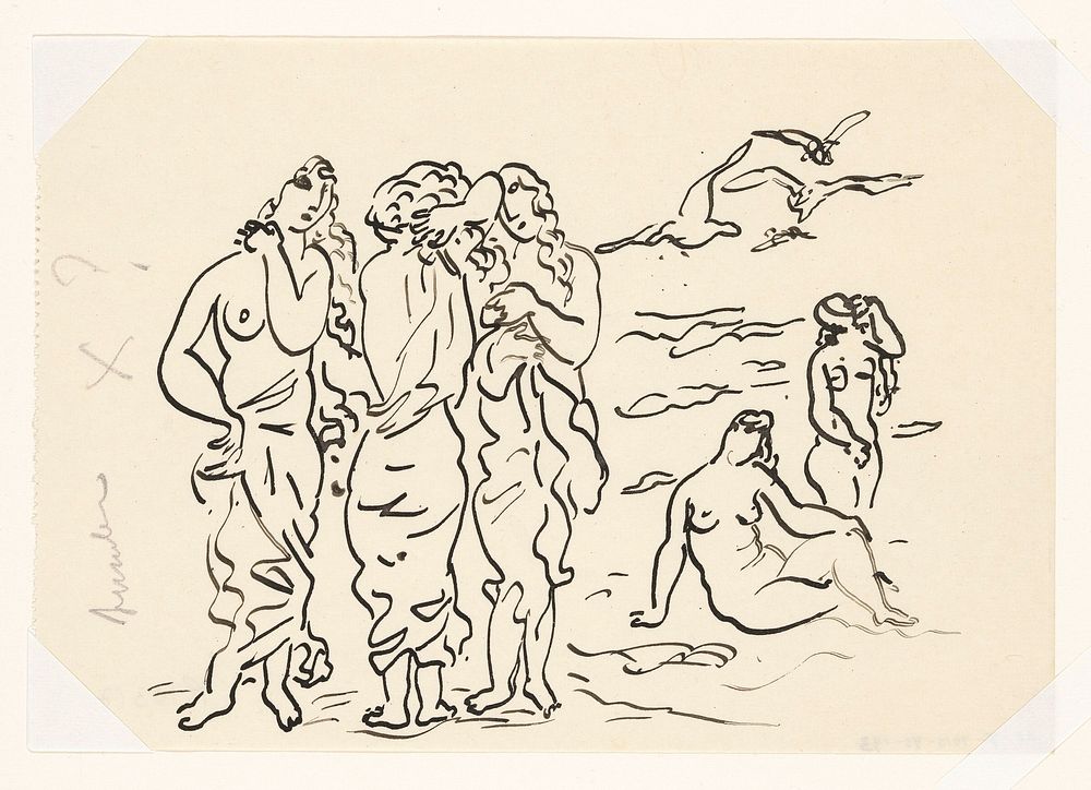 Baadsters (schets) (c. 1915 - c. 1921) by Leo Gestel