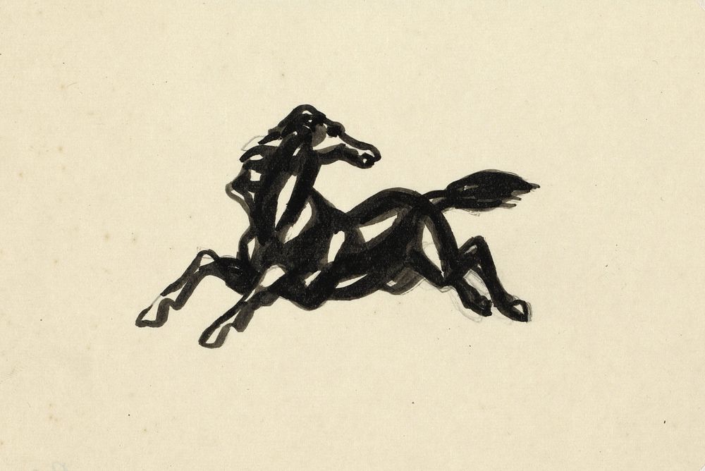 Springend paard met het hoofd naar achteren gedraaid (1937) by Leo Gestel