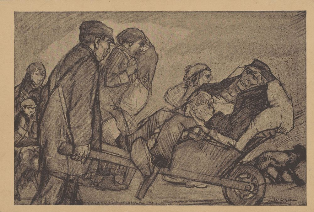 Vluchtelingen uit België (1914) by Gestel and Zoon, Leo Gestel and Comité de secours aux victimes Belges