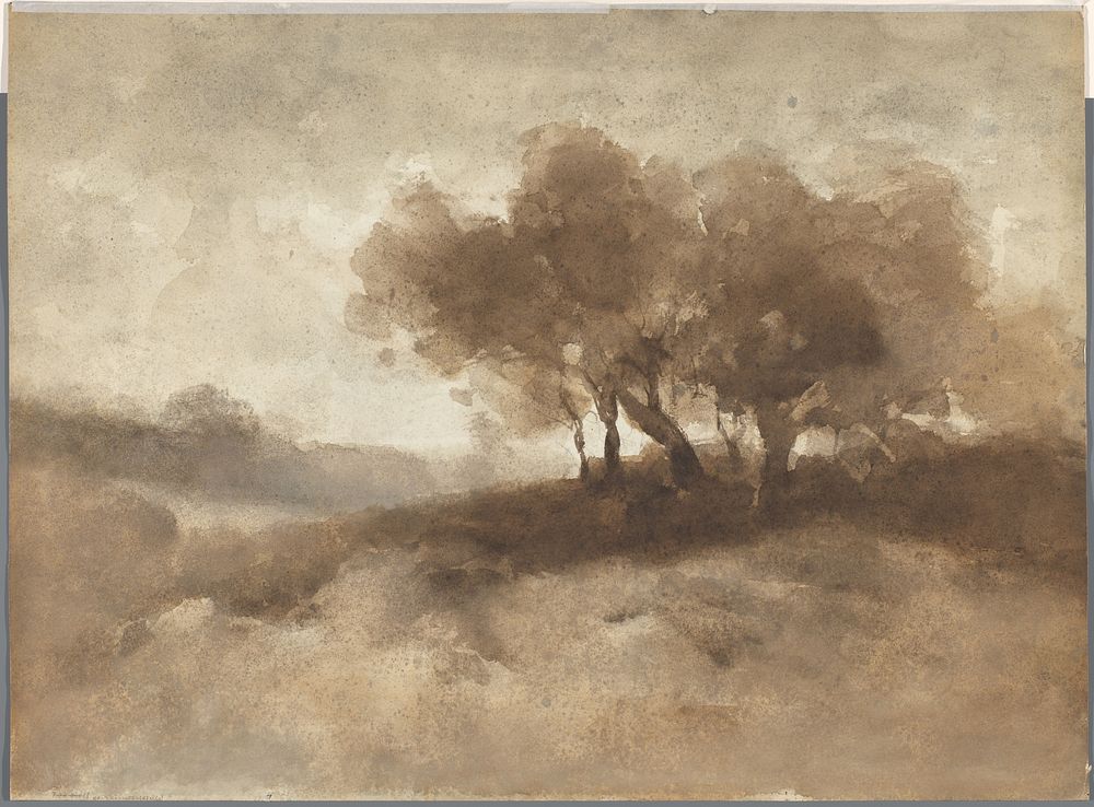 Landschap met bomen (1838 - 1915) by Johannes Gijsbert Vogel