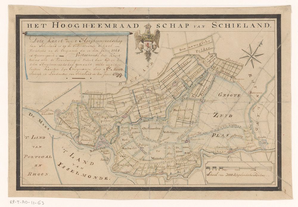 Kaart van het Hoogheemraad van Schieland (1799) by Andrew Munro