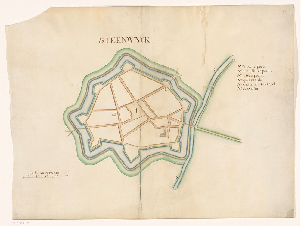 Vestingplattegrond van Steenwijk (c. 1650 - c. 1799) by anonymous