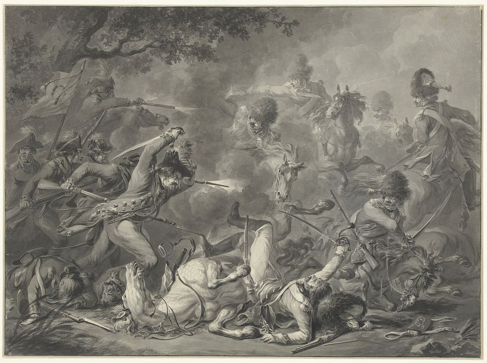 Gevecht (1787) by Dirk Langendijk