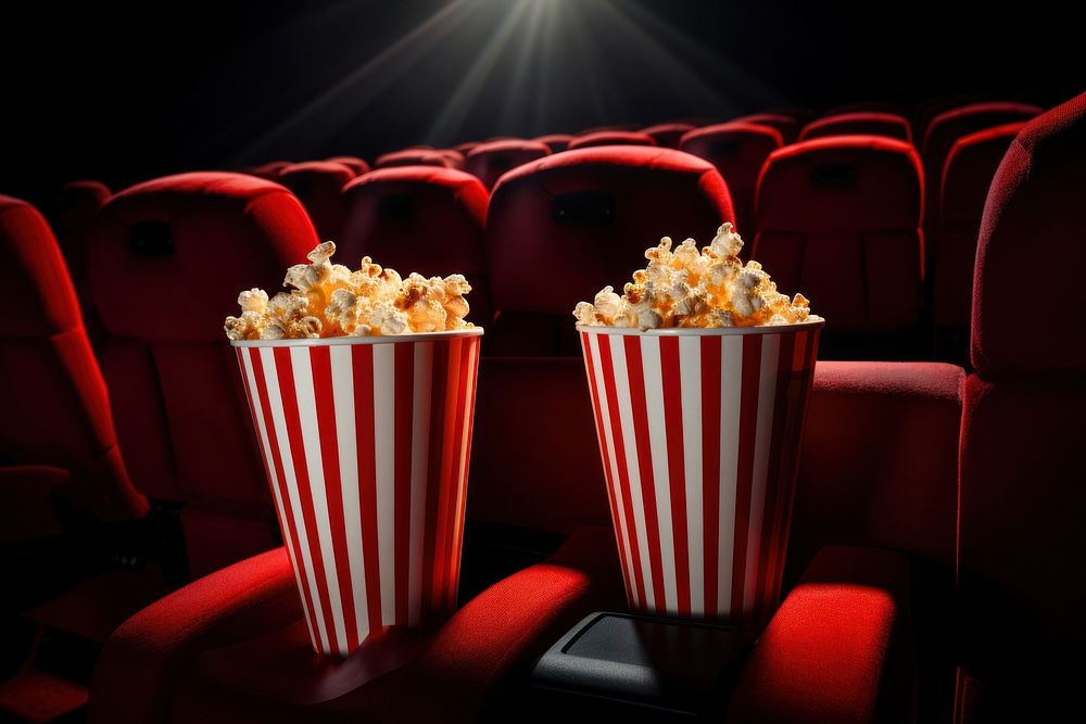 Popcorn snack movie movie theater. AI generated Image by rawpixel.