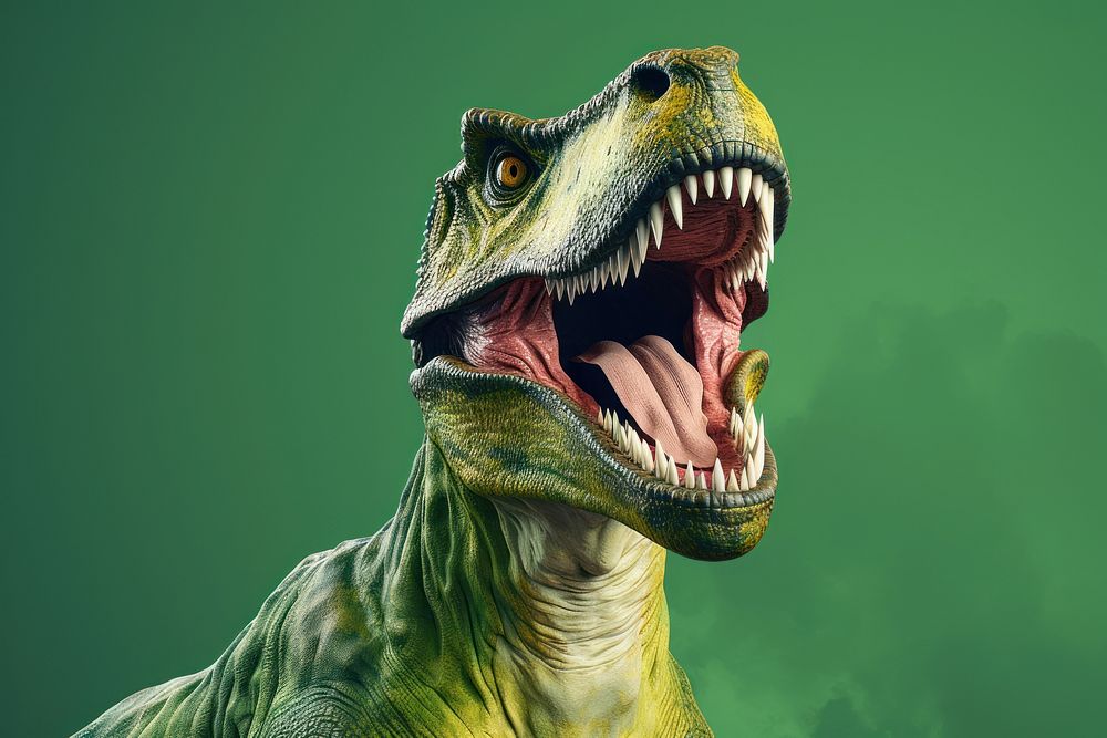 Dinosaur reptile animal green. AI generated Image by rawpixel.