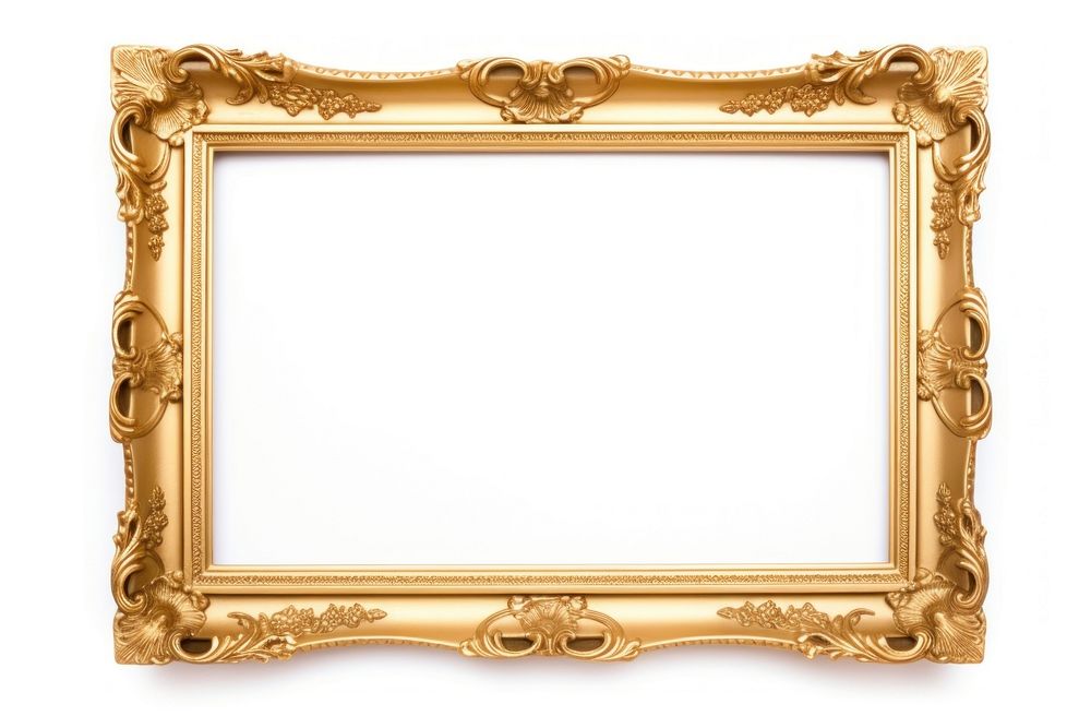 Blank golden picture frame backgrounds white background architecture.