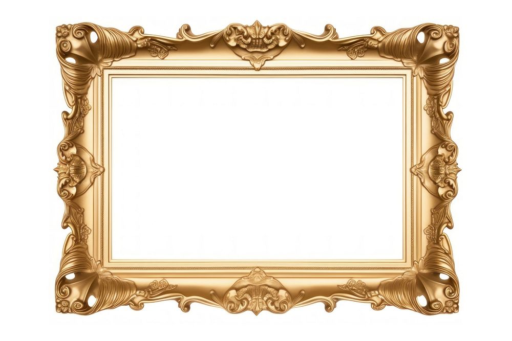 Blank Golden picture frame backgrounds gold white background.