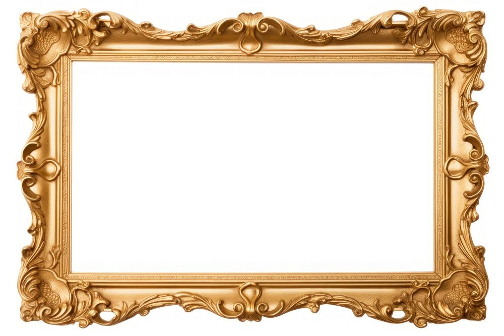 Blank golden picture frame backgrounds white background architecture.